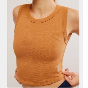 Free People Movement Free Throw Tan Seamless Muscle Athleisure Active Tank M/L